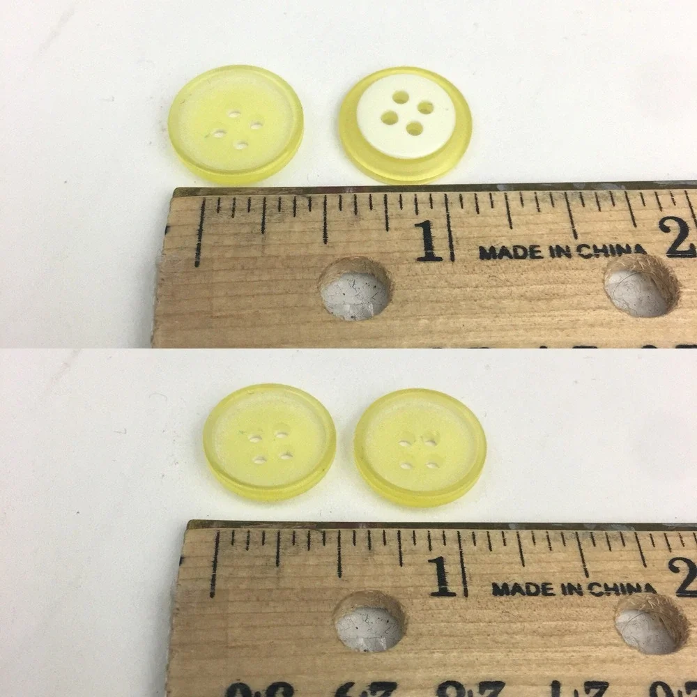 Mixed Sets of Small Yellow Buttons Shank Back 2 and 4 Hole Vintage Craft Art Sew